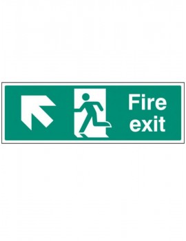 Fire Exit Up and Left Rigid Plastic - 3 sizes 